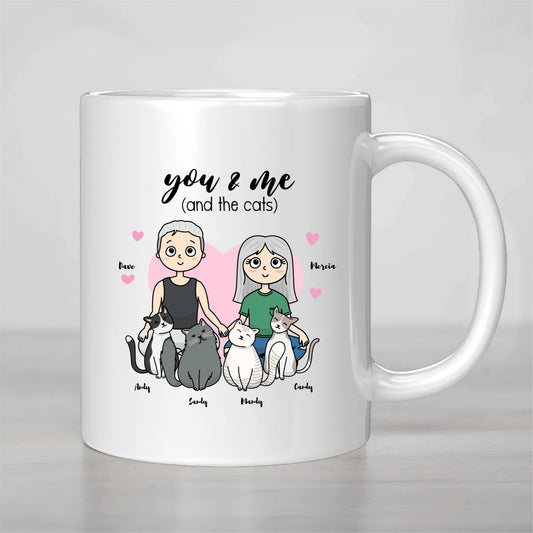 You and Me (and the Cats) Personalized Love Mug 🐾❤️
