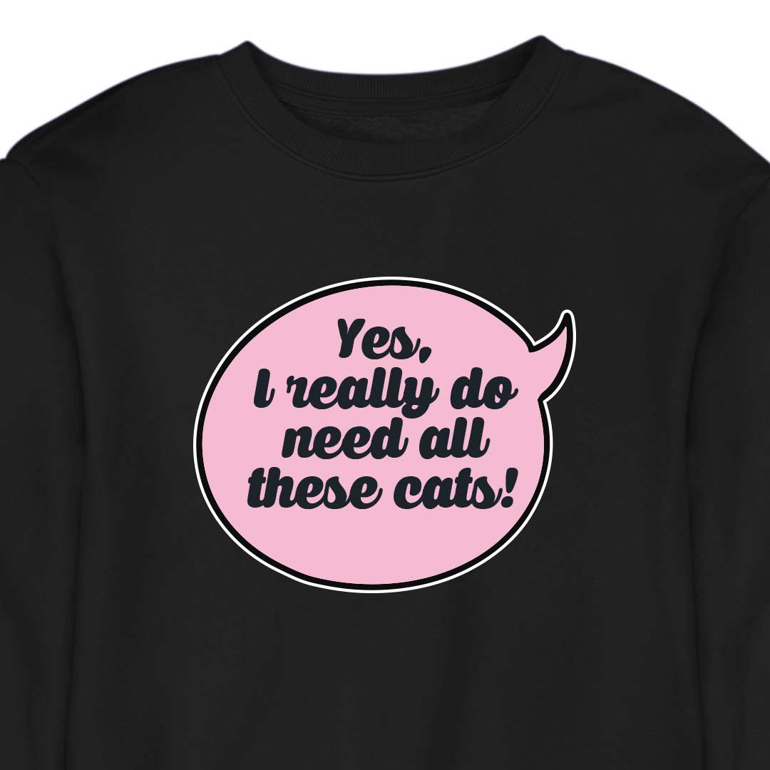 Yes, I Really Do Need All These Cats - CREWNECK (Unisex)