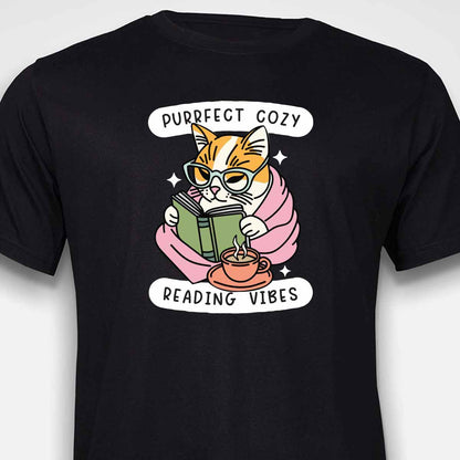 Cozy Reading Cat T-SHIRT