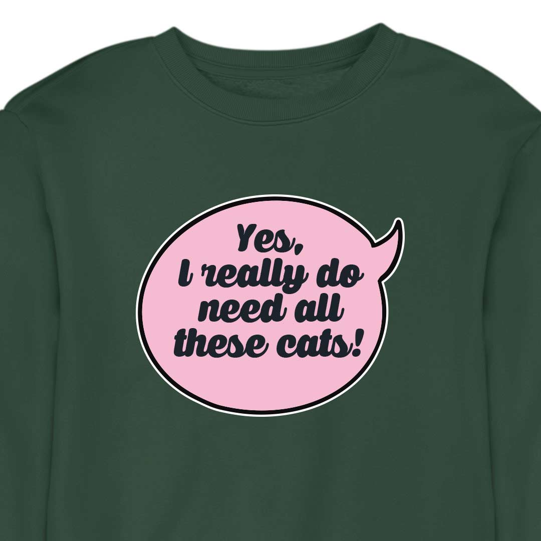 Yes, I Really Do Need All These Cats - CREWNECK (Unisex)
