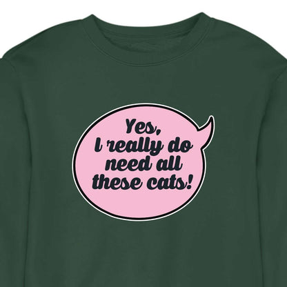 Yes, I Really Do Need All These Cats - CREWNECK (Unisex)