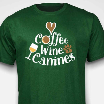 Coffee, Wine & Canines T-SHIRT