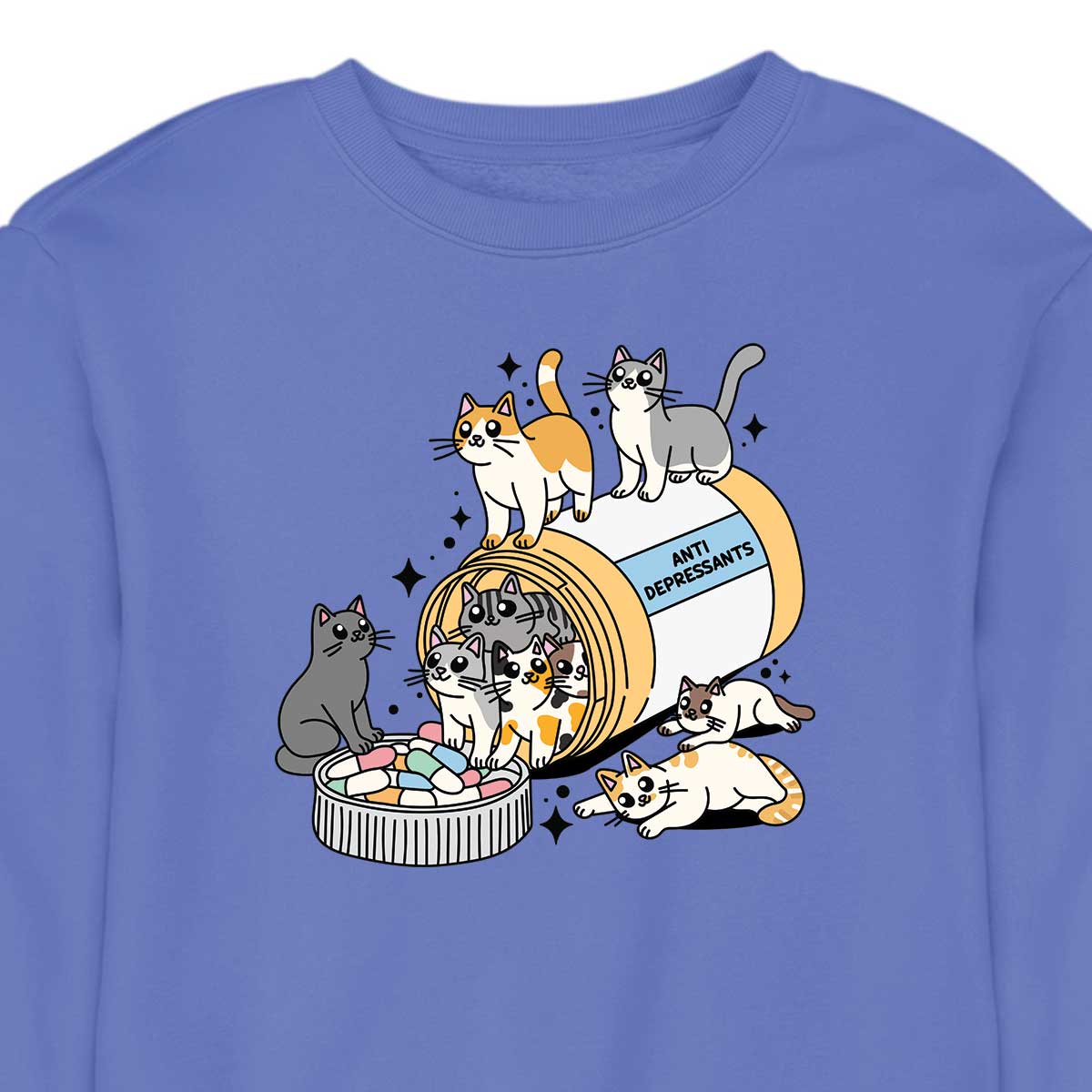 Kitty Anti-Depressants - CREWNECK (Unisex)