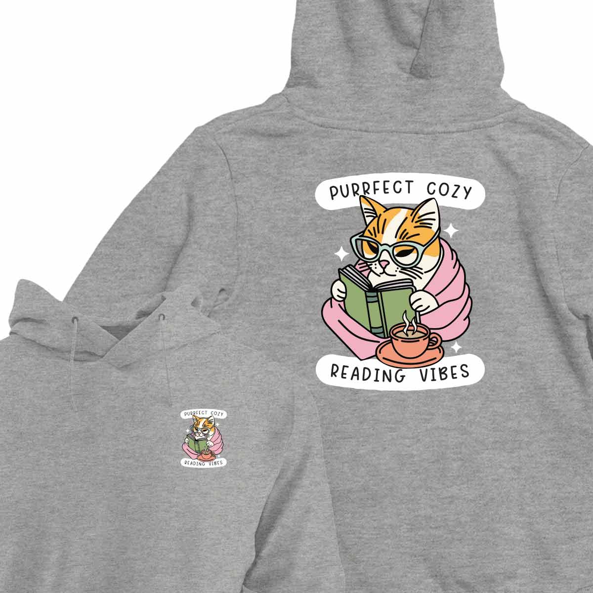 Cozy Reading Cat - HOODIE (Unisex)