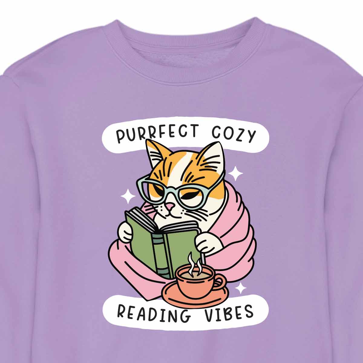 Cozy Reading Cat - CREWNECK (Unisex)