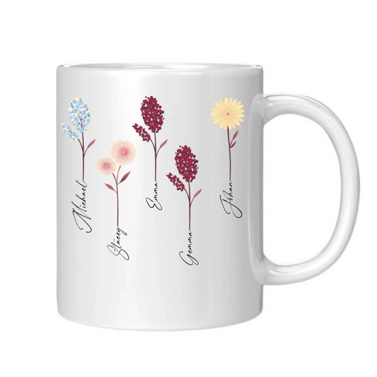Our Garden of Flowers – Custom Names Mug