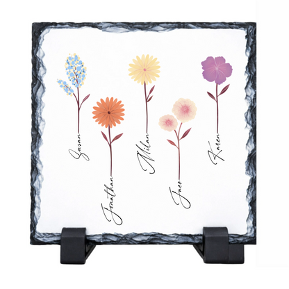 Our Garden of Flowers – Custom Names Slate Tile