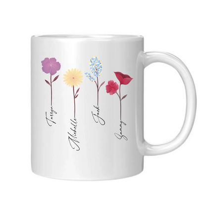 Our Garden of Flowers – Custom Names Mug