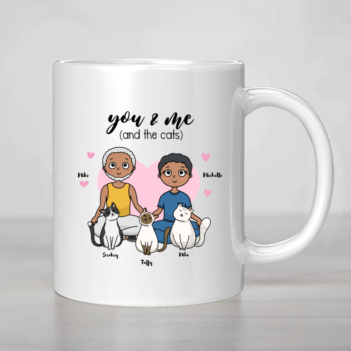 You and Me (and the Cats) Personalized Love Mug 🐾❤️